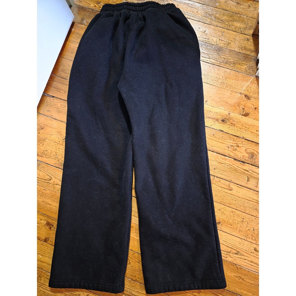 Comfrt Black Fleece Wide Leg Sweatpants Relaxed Fit Lounge Pants Medium - Picture 4 of 4